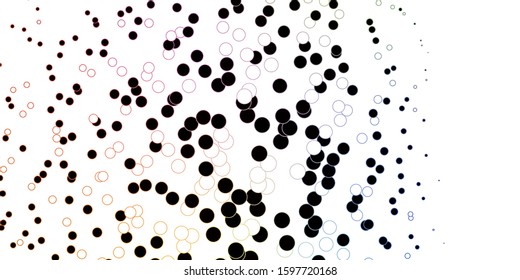 Dark Multicolor vector background with bubbles. Abstract illustration with colorful spots in nature style. Pattern for business ads.