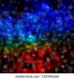 Dark Multicolor vector background with circles. Glitter abstract illustration with colorful drops. Pattern for wallpapers, curtains.