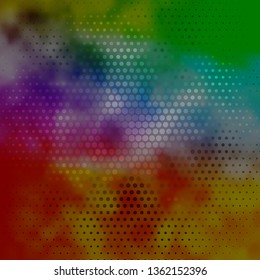Dark Multicolor vector background with circles. Illustration with set of shining colorful abstract spheres. Design for your commercials.