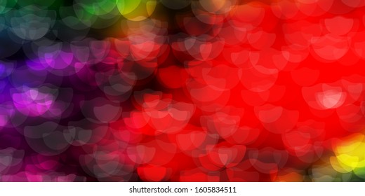 Dark Multicolor vector background with circles. Modern abstract illustration with colorful circle shapes. Design for your commercials.