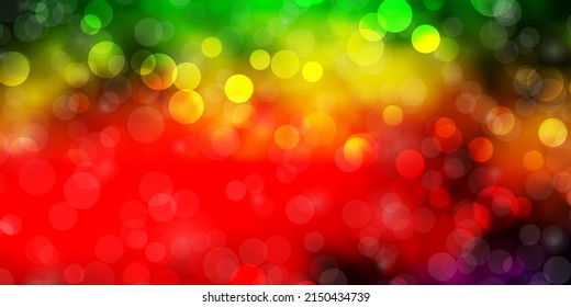 Dark Multicolor vector background with circles. Glitter abstract illustration with colorful drops. Pattern for websites, landing pages.