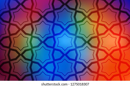 Dark Multicolor vector background with colored stars. Shining colored illustration with stars. Template for sell phone backgrounds.