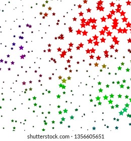 Dark Multicolor vector background with colorful stars. Decorative illustration with stars on abstract template. Design for your business promotion.