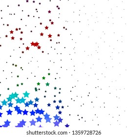 Dark Multicolor vector background with colorful stars. Shining colorful illustration with small and big stars. Pattern for new year ad, booklets.