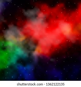 Dark Multicolor vector background with colorful stars. Modern geometric abstract illustration with stars. Pattern for wrapping gifts.