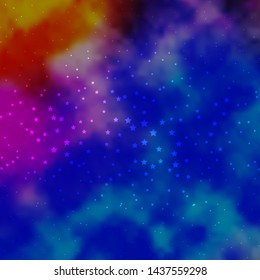 Dark Multicolor vector background with colorful stars. Blur decorative design in simple style with stars. Pattern for wrapping gifts.