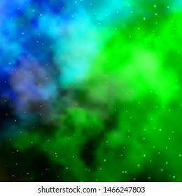 Dark Multicolor vector background with colorful stars. Decorative illustration with stars on abstract template. Pattern for new year ad, booklets.