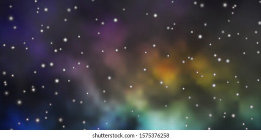 Dark Multicolor vector background with colorful stars. Colorful illustration with abstract gradient stars. Design for your business promotion.