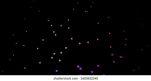 Dark Multicolor vector background with colorful stars. Modern geometric abstract illustration with stars. Pattern for websites, landing pages.