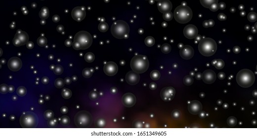 Dunkle mehrfarbige Vektorillustration mit bunten Sternen. Dekorative Illustration mit Sternen auf abstrakter Vorlage. Muster für Webseiten, Landing-Seiten.