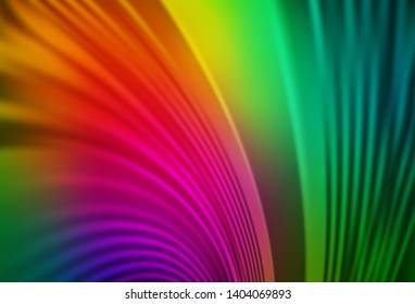 Dark Multicolor vector background with curved lines. Geometric illustration in abstract style with gradient.  Pattern for your business design.