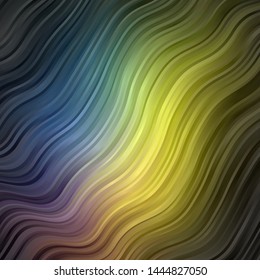 Dark Multicolor vector background with curved lines. Gradient illustration in simple style with bows. Pattern for commercials, ads.