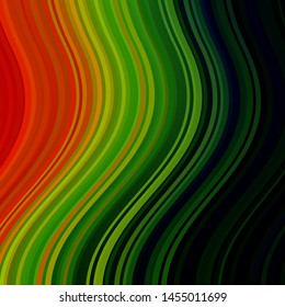 Dark Multicolor vector background with curved lines. Gradient illustration in simple style with bows. Design for your business promotion.