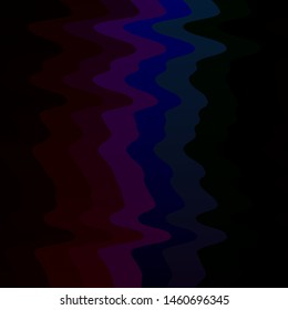 Dark Multicolor vector background with curved lines. Abstract illustration with bandy gradient lines. Best design for your ad, poster, banner.