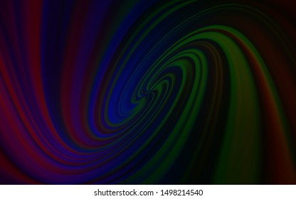 Dark Multicolor vector background with curved lines. Modern gradient abstract illustration with bandy lines. Brand new design for your ads, poster, banner.