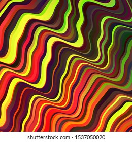 Dark Multicolor vector background with curved lines. Colorful illustration in abstract style with bent lines. Smart design for your promotions.