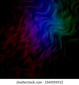 Dark Multicolor vector background with curved lines. Abstract illustration with bandy gradient lines. Smart design for your promotions.