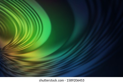 Dark Multicolor vector background with curved lines. Colorful geometric sample with gradient lines.  Abstract style for your business design.