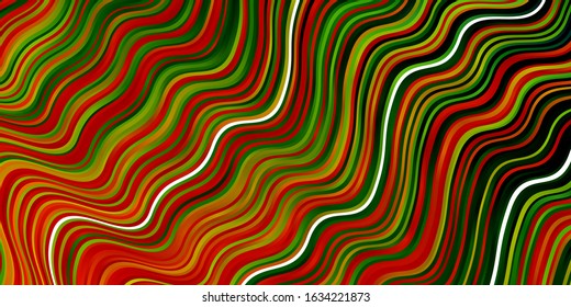 Dark Multicolor vector background with curved lines. Colorful illustration in circular style with lines. Pattern for websites, landing pages.