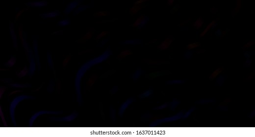 Dark Multicolor vector background with curved lines. Bright sample with colorful bent lines, shapes. Pattern for commercials, ads.