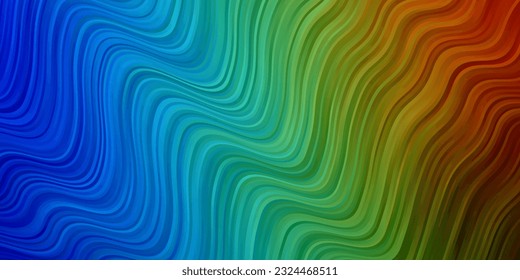 Fondo vector multicolor oscuro con líneas curvas. Ilustración de degradado en un estilo sencillo con arcos. Plantilla para teléfonos móviles.