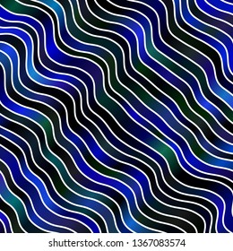 Dark Multicolor vector background with curves. Abstract gradient illustration with wry lines. Pattern for busines booklets, leaflets