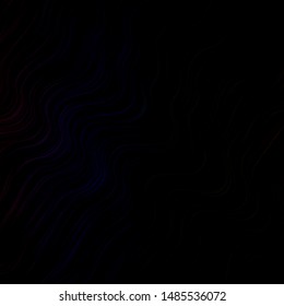 Dark Multicolor vector background with curves. Colorful illustration in circular style with lines. Pattern for booklets, leaflets.