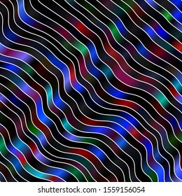 Dark Multicolor vector background with curves. Gradient illustration in simple style with bows. Best design for your posters, banners.