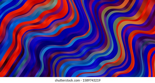 Dark Multicolor vector background with curves. Abstract illustration with gradient bows. Pattern for business booklets, leaflets