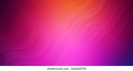 Dark Multicolor vector background with curves. Colorful illustration in abstract style with bent lines. Pattern for commercials, ads.