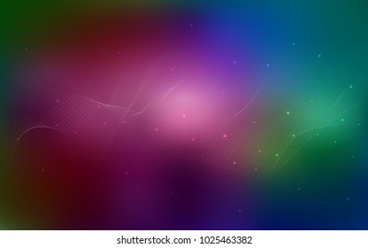 Dark Multicolor vector background with dots. Blurred bubbles on abstract background with colorful gradient. Pattern can be used as texture of water, rain drops.