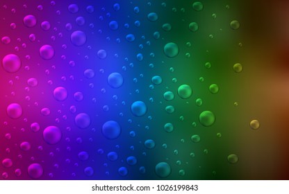 Dark Multicolor vector background with dots. Modern abstract illustration with colorful water drops. Pattern can be used as texture of water, rain drops.