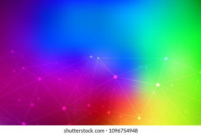 Dark Multicolor vector background with dots and lines. Design with connection of dots and lines on colorful background. Beautiful design for your business advert.