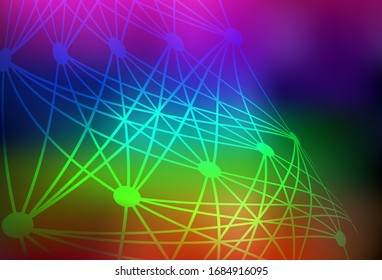 Dark Multicolor vector background with forms of artificial intelligence. Colorful design in simple style with AI links. Design for depiction of cyber innovations.