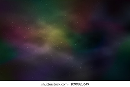 Dark Multicolor vector background with galaxy stars. Modern abstract illustration with Big Dipper stars. Pattern for futuristic ad, booklets.