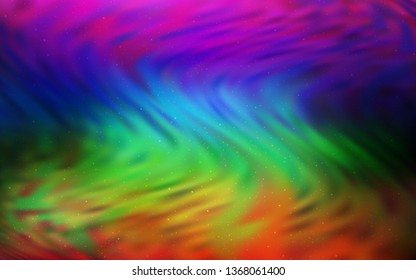 Dark Multicolor vector background with galaxy stars. Space stars on blurred abstract background with gradient. Pattern for futuristic ad, booklets.