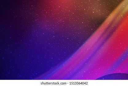 Dark Multicolor vector background with galaxy stars. Blurred decorative design in simple style with galaxy stars. Smart design for your business advert.