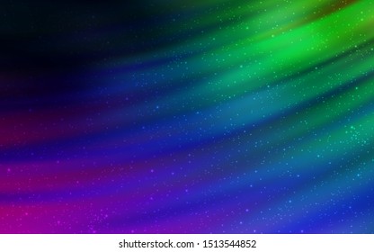 Dark Multicolor vector background with galaxy stars. Glitter abstract illustration with colorful cosmic stars. Pattern for futuristic ad, booklets.