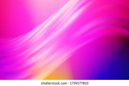 Dunkler Multicolor Vektorhintergrund mit Galaxienstern. Leerzeichen Sterne auf verschwommenem abstraktem Hintergrund mit Farbverlauf. Muster für Astronomie-Websites.