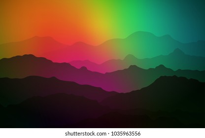 Dark Multicolor vector background with lamp shapes. A vague circumflex abstract illustration with gradient. The elegant pattern for brand book.