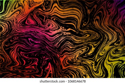 Dark Multicolor vector background with lamp shapes. Blurred geometric sample with gradient bubbles.  Marble style for your business design.