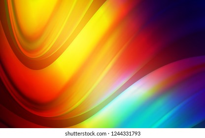 Dark Multicolor vector background with lava shapes. Glitter abstract illustration with wry lines. The template for cell phone backgrounds.