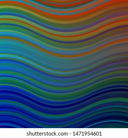 Dark Multicolor vector background with lines. Colorful illustration in circular style with lines. Pattern for booklets, leaflets.