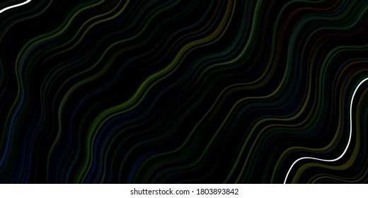 Dark Multicolor vector background with lines. Illustration in halftone style with gradient curves. Pattern for business booklets, leaflets