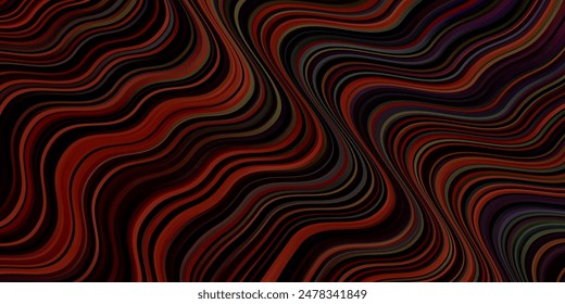 Dark Multicolor vector background with lines. Colorful illustration with curved lines. Pattern for commercials, ads.