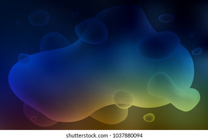 Dark Multicolor vector background with liquid shapes. Creative illustration in halftone memphis style with gradient. Pattern for your business design.