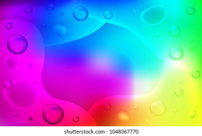 Dark Multicolor vector background with liquid shapes. Shining crooked illustration in memphis style. Textured wave pattern for backgrounds.