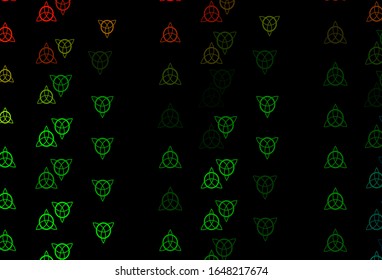 Dark Multicolor vector background with occult symbols. Illustration with magical signs of spiritual power. Best design halloween events.