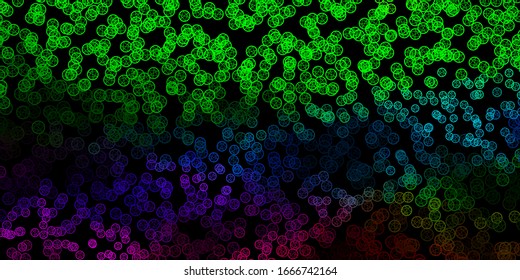 Dark Multicolor vector background with occult symbols. Illustration with magical signs of spiritual power. Background for esoteric, mystic designs.