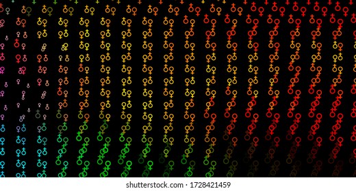 Dark Multicolor vector background with occult symbols. Illustration with magical signs of spiritual power. Simple base for your occult design.